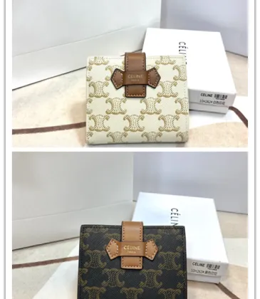 Celine Leather Wallet with Triomphe Closure #A46200