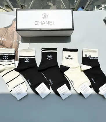 Women's Chanel Socks in Brown and Beige #A45591