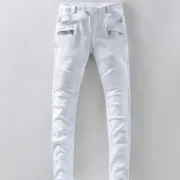 BALMAIN Men's White Long Jean #974812