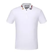 Gucci Solid Cotton polo with embroideries bee Kingsnake UFO men polo shirts #9100585