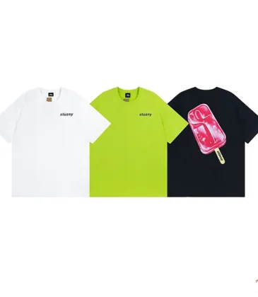 Stussy Ice cream print short-sleeved T-shirt for men and women #A33127