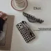 Christian Dior iPhone 13/ Phone 13 Pro /Phone 13 Pro Max /Phone 12 / 11 Fabric Embroidered Wrist Strap Half Case #999925251