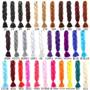 African wig braid monochrome chemical fiber big braid Jumbo braid hair high temperature Jacques dirty braid chemical fiber (100g, 24 in) #999909685