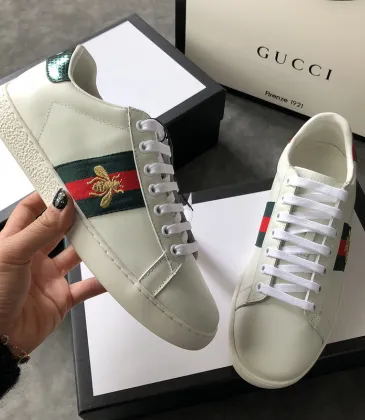 Women Gucci original 1:1 top quality white Sneakers Little bee #9105308