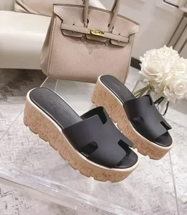 Hermes sandals for Women Heels 7cm Black #A38813