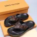 Men Louis Vuitton Slippers Casual Leather flip-flops Double leather high quality outsole wear resistant #9874785