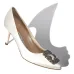 MB Leather White Satin Jewel Buckle Pumps #A29541