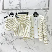 Balmain jacket skirt Vest three piece set White #A30703