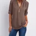 Solid color zipper half-open collar 2021 hot sale women's T-shirt (17 colors) S-5XL-$9.9 #99904348